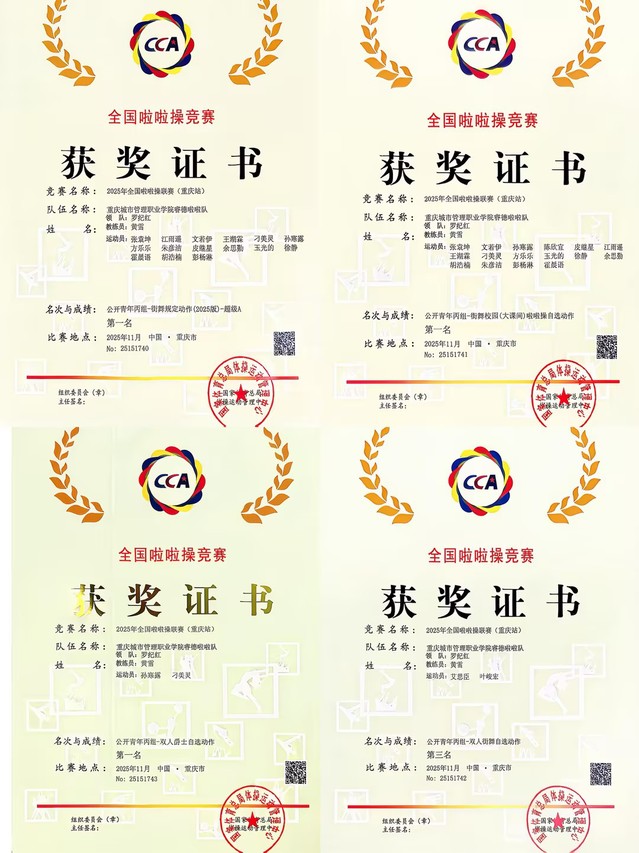 三冠一季！我校啦啦操队在全国啦...